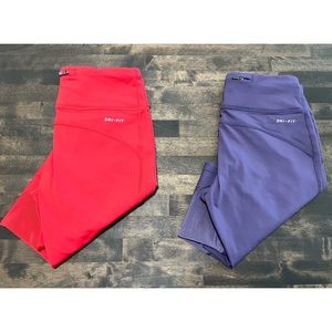 Full Length Nike Leggings - Purple & Red